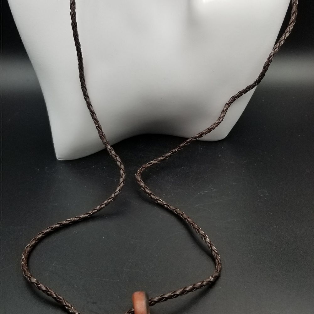 Leather southwestern cross cowgirl necklace N429 - Picture 5 of 5